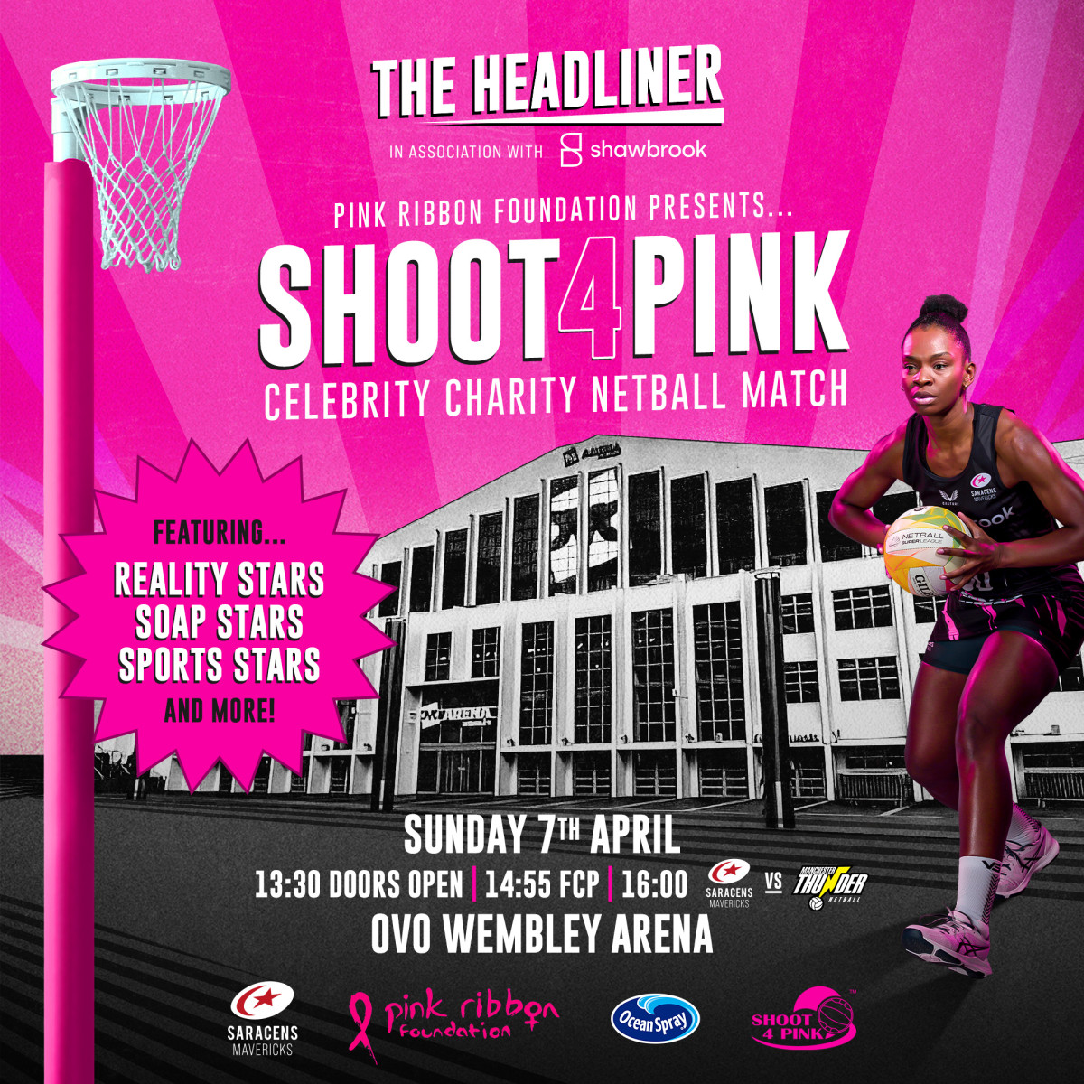 SHOOT4PINK celebrity netball at The Headliner