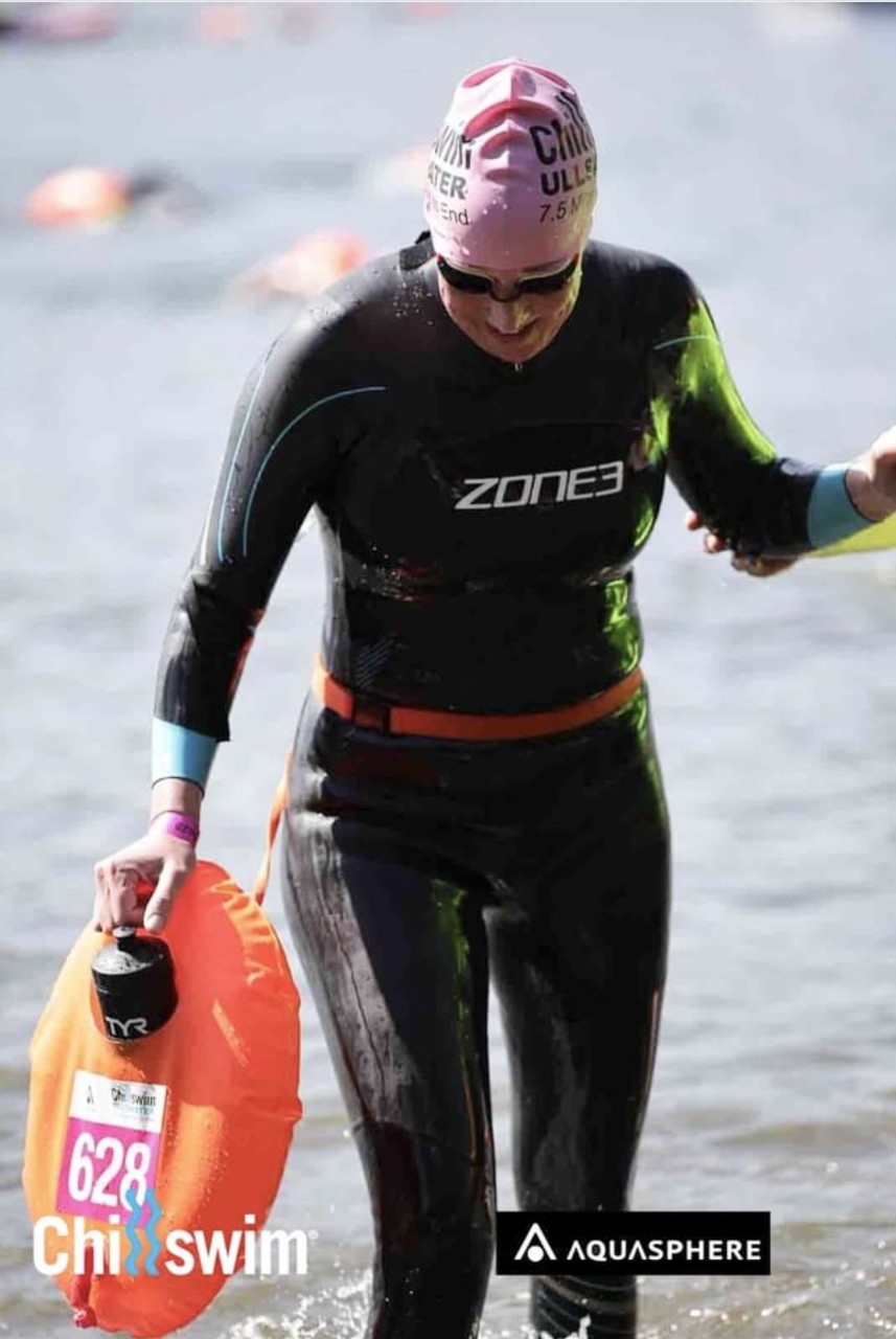 Sarah completes the Aquasphere Chillswim Ullswater challenge