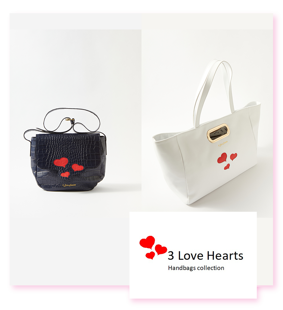3 Love Hearts Handbags